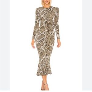 Norma kamali python fishtail dress